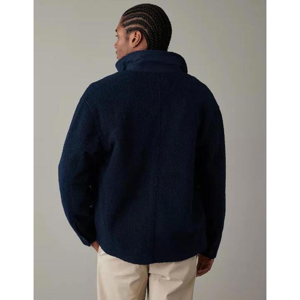 #1896 American Eagle AE Mens NWT Blue Fleece Chore Coat Size Small & XXL - Picture 2 of 3